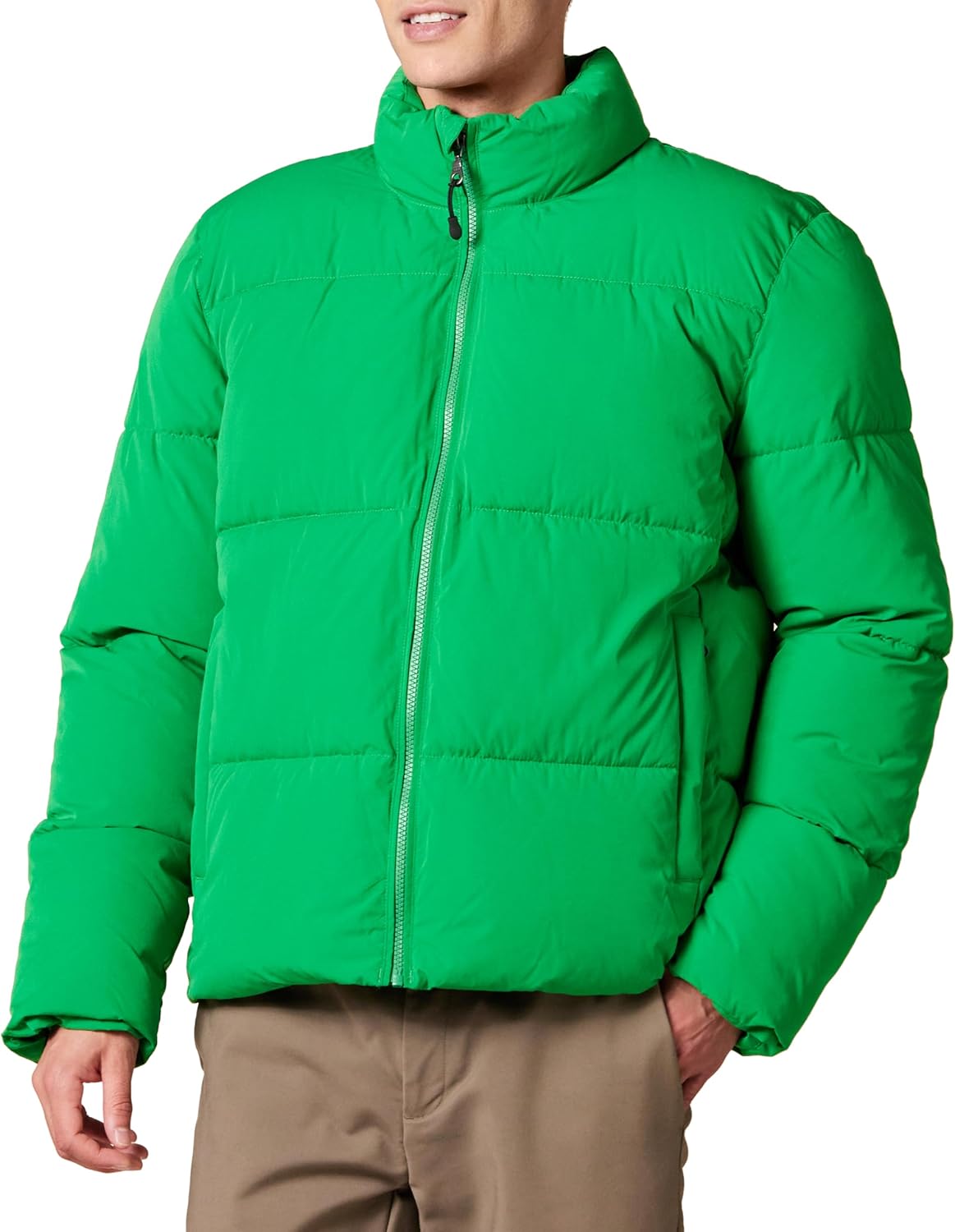 Mens Mock Neck Heavyweight Puffer Coat for Cold Weather