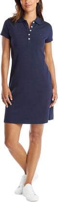 Nautica Women's Easy Classic Short Sleeve Cotton Polo Dress - Petite