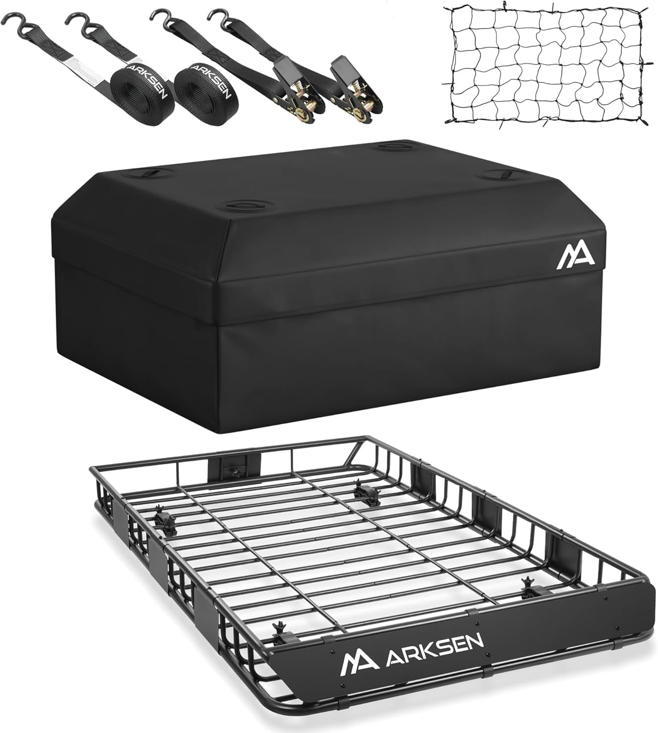 ARKSEN Universal Roof Rack with Waterproof Bag & Cargo Net