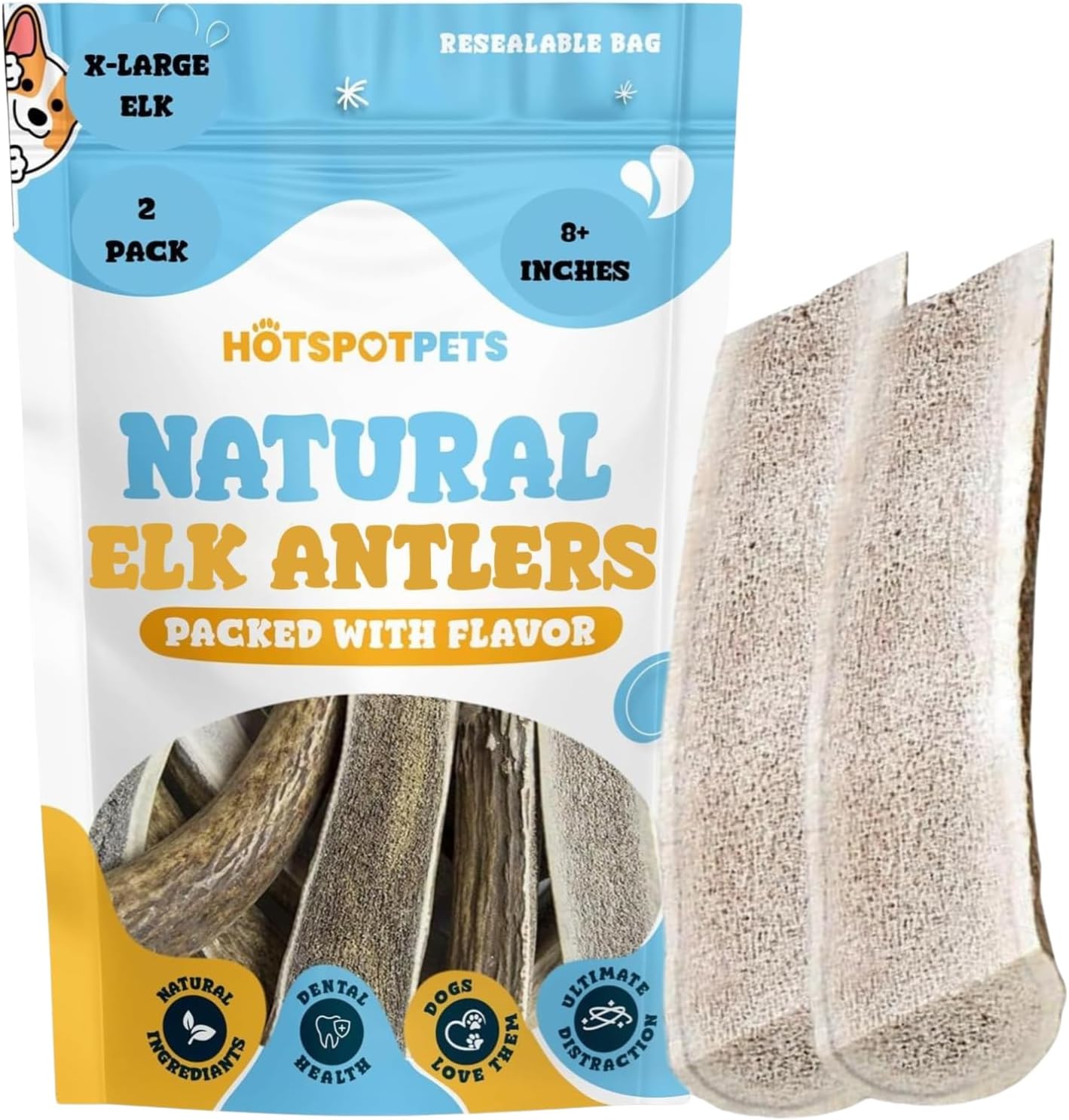 Premium Split Elk Antlers for Large Dogs - Healthy Chewing Option