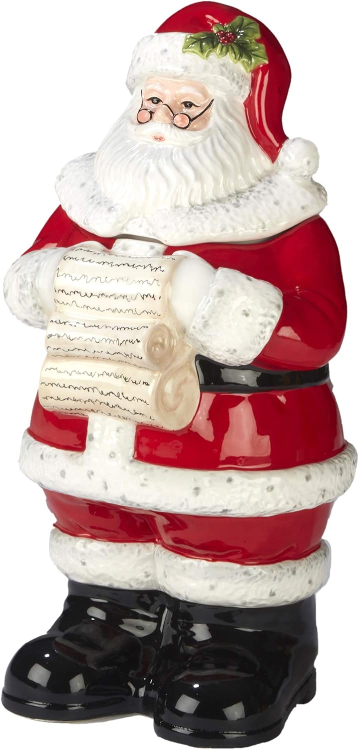 Whimsical 12.25-inch Santa Cookie Jar for Holiday Treats