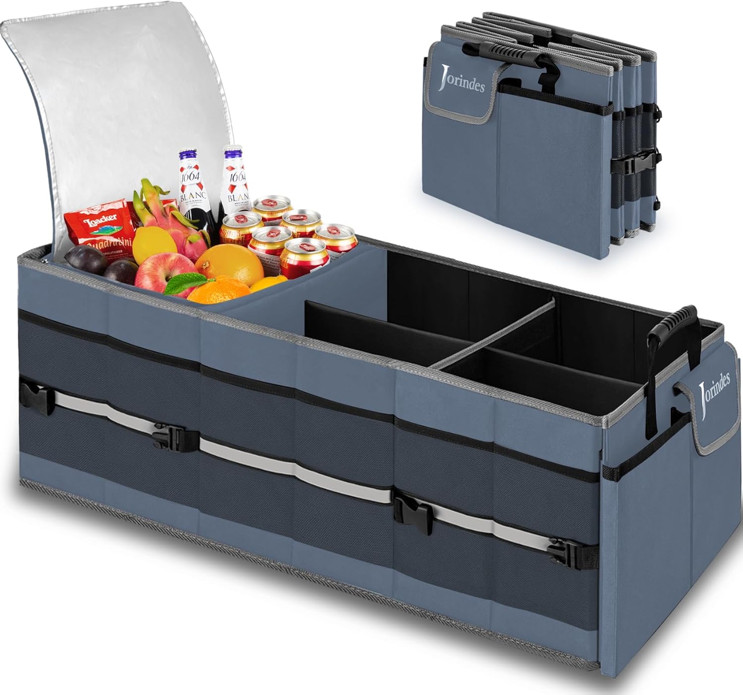 Trunk Organizer with Built-in Insulated Cooler Bag for SUVs