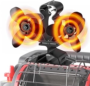 Wood Stove Fan Heat Powered with Dual Motor for Efficient Heating