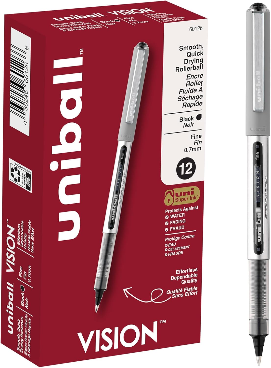 Smooth Writing Teacher's Favorite - Uni-Ball Vision Black Rollerball Pens
