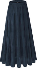 Women's Chiffon White Flowy Maxi Skirt - Elastic Waist Pleated