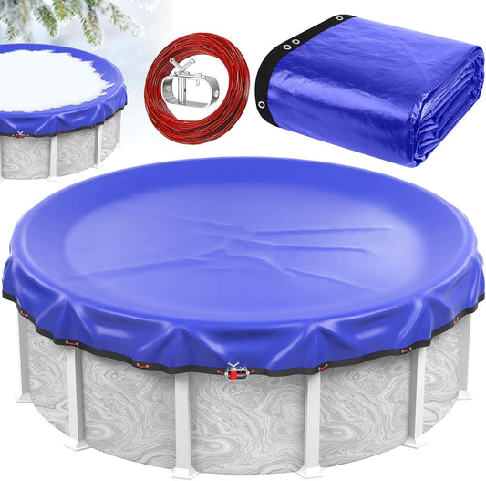 21 ft Round Winter Pool Cover - Heavy-Duty Protection for Pools