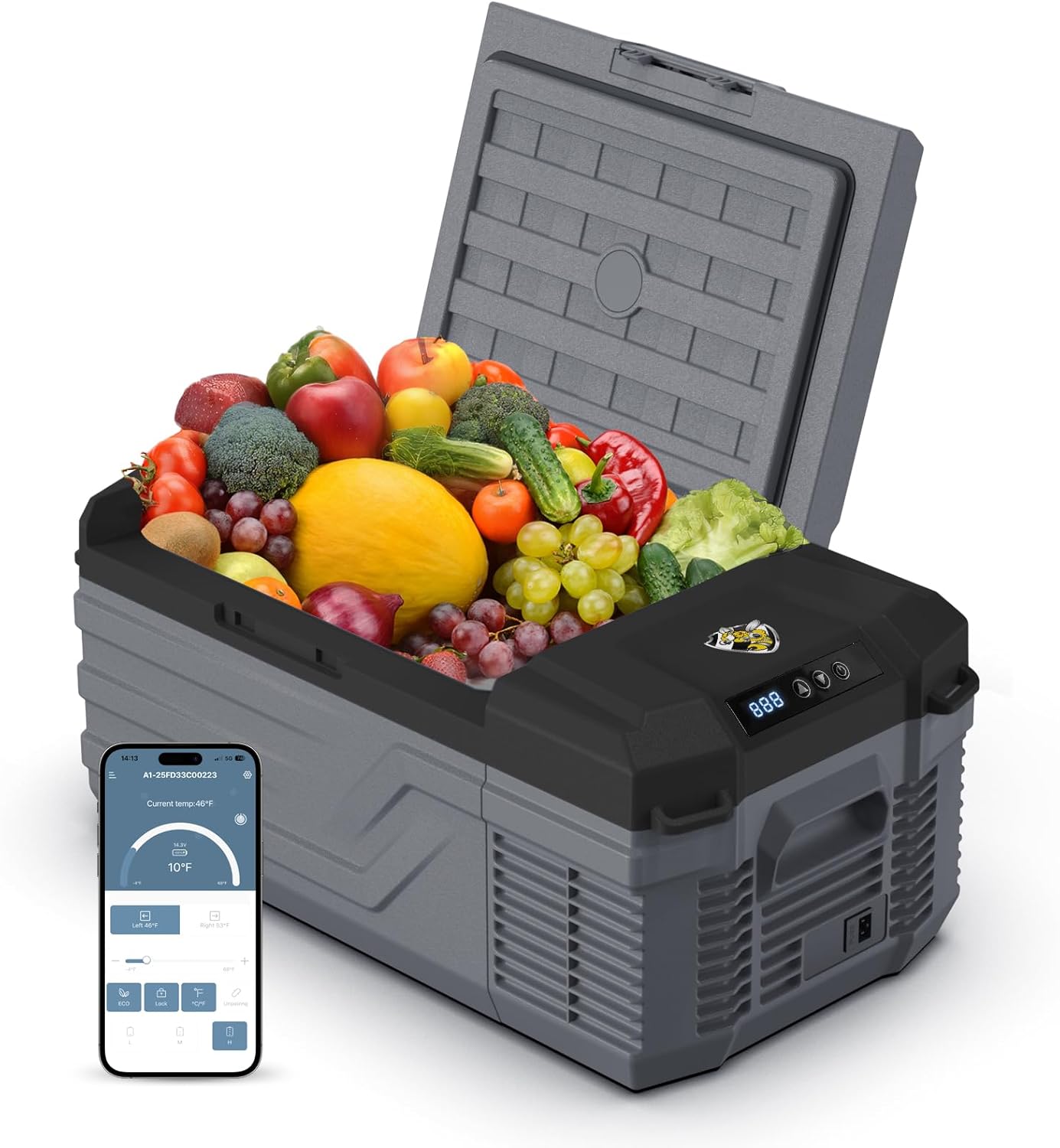 12 Volt Car Refrigerator - 16 Quart Electric Cooler for Travel