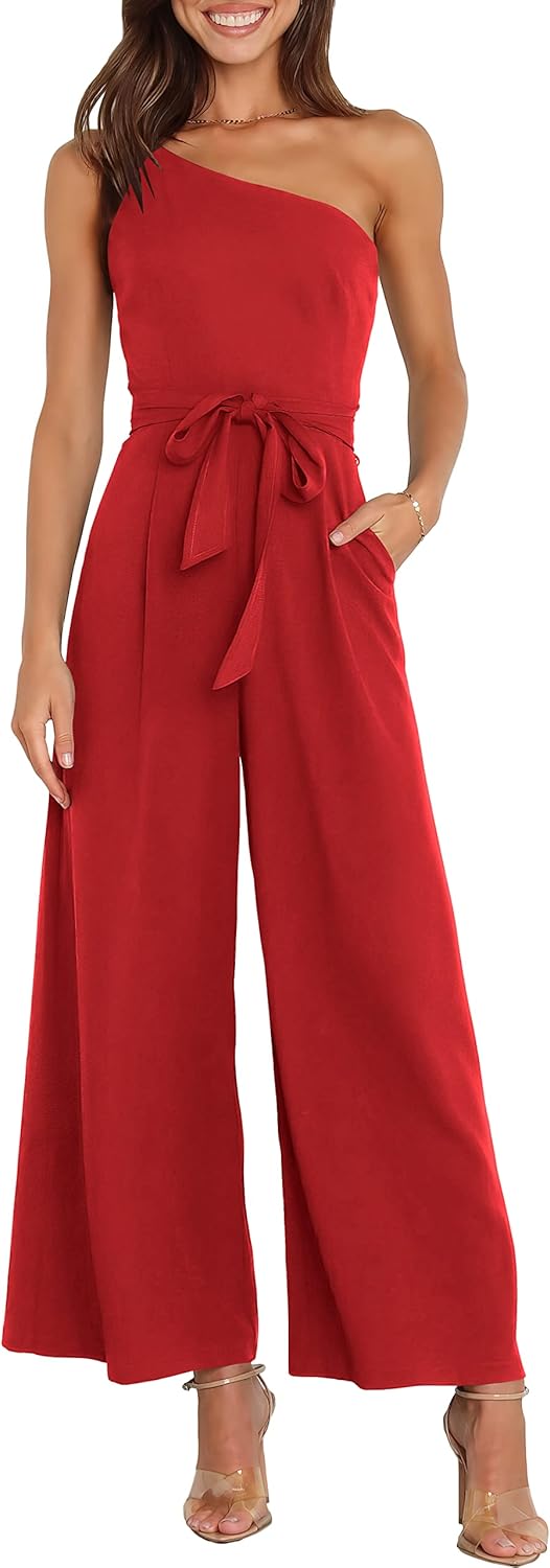 Stylish One Shoulder Sleeveless Jumpsuit for Women 2025 Trend