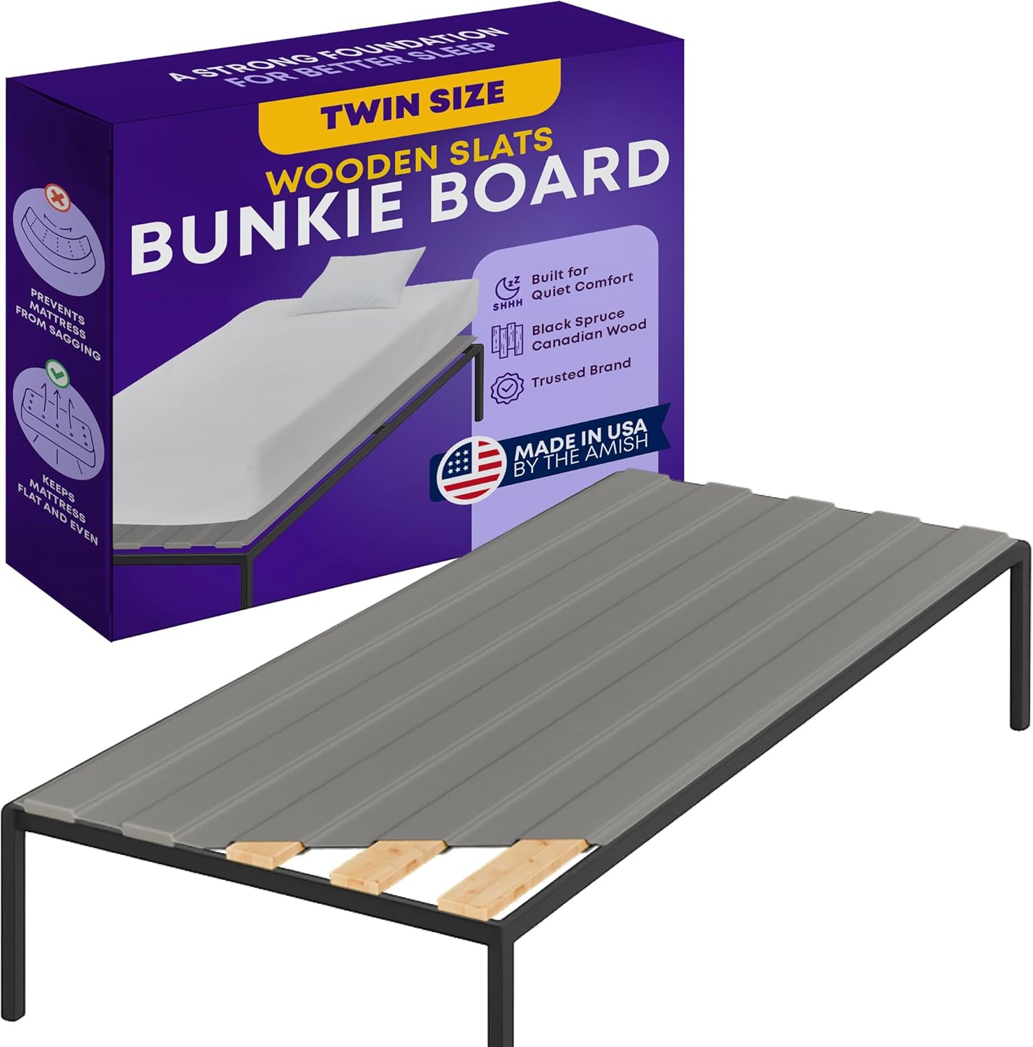 Wooden Twin Bed Slats for Support Under Mattress Replacement