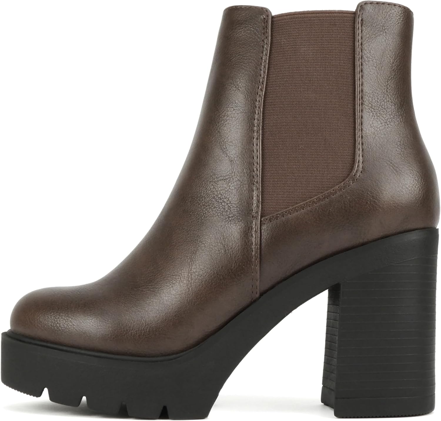 Soda Women Lug Sole High Heel Chelsea Ankle Boot for Style
