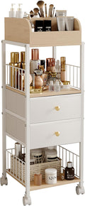 Floor Makeup Organizer Storage Cart for Cosmetics and Skincare