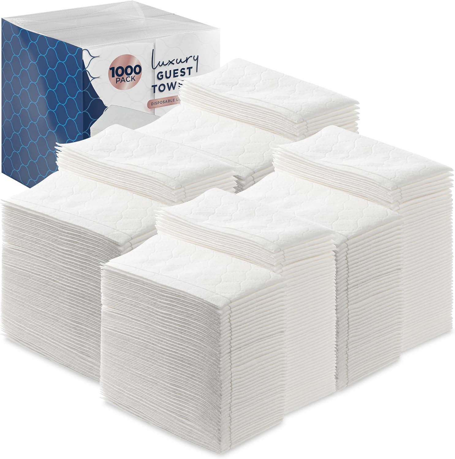 Disposable Guest Towels 1000 Pack - Ultra Absorbent Linen Feel
