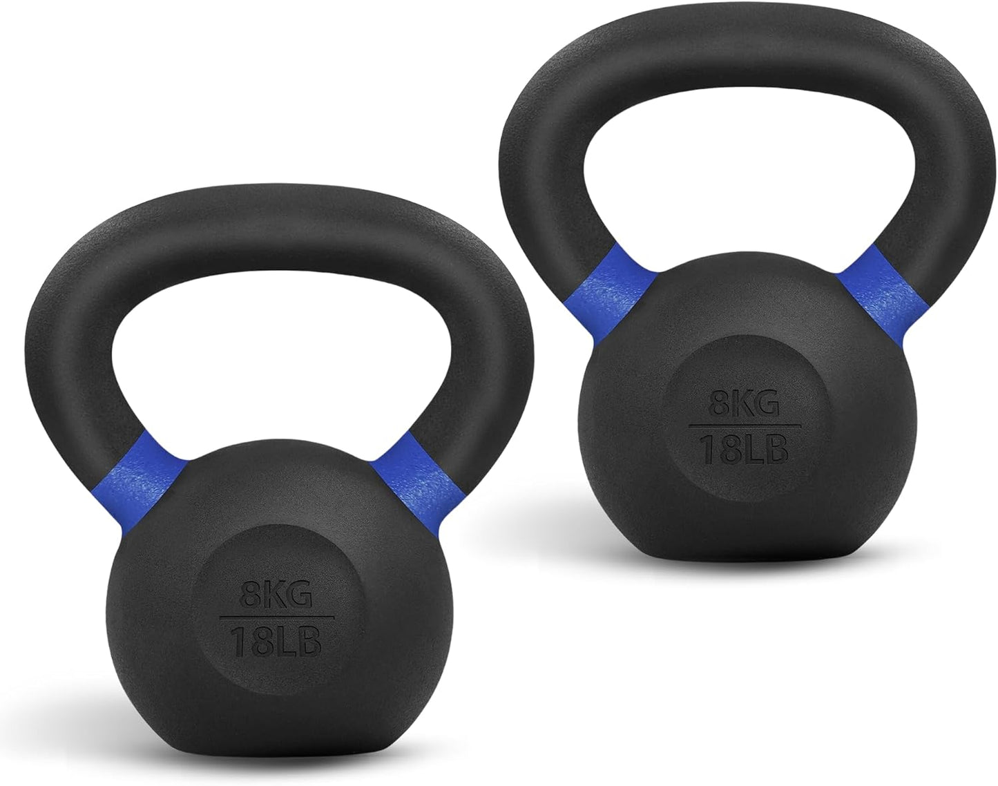 Yes4All Powder Coated Cast Iron Kettlebell Set for Strength Training