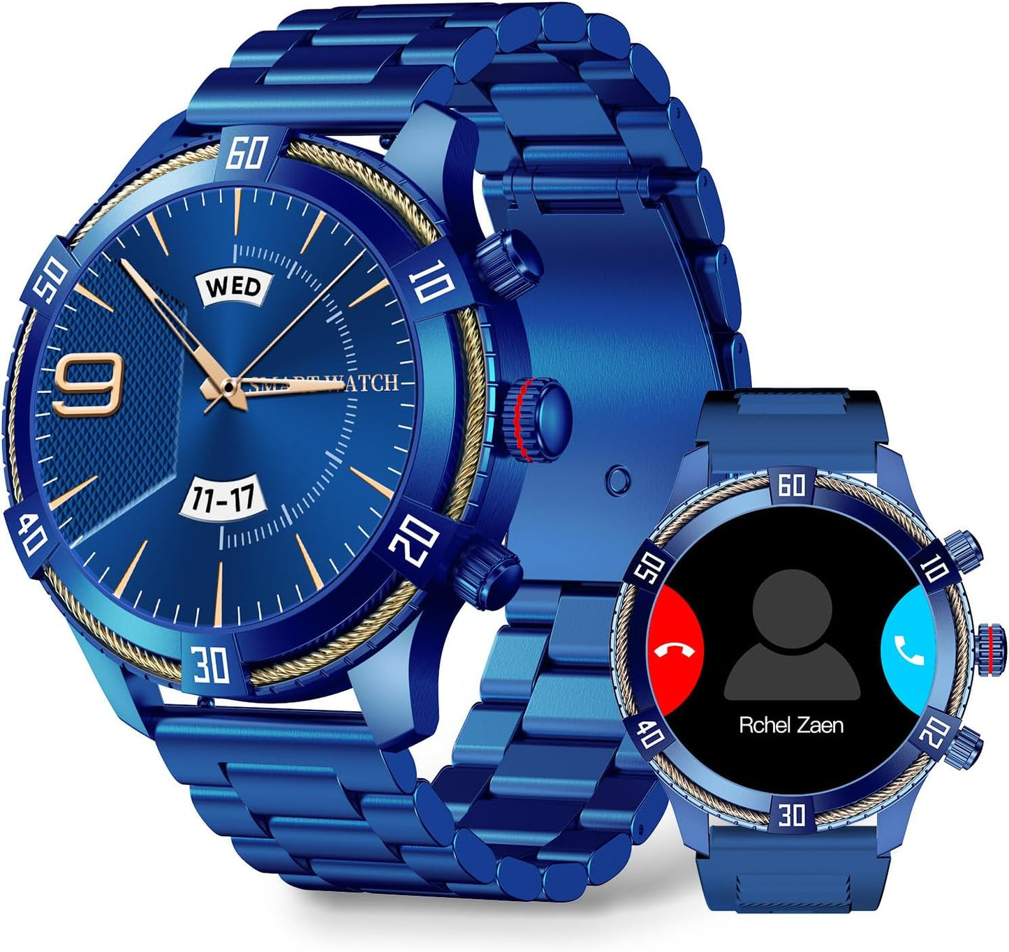 OHUGNA Men's Luxury Smartwatch: Answer Calls, 100+ Sport Modes