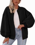 KIRUNDO Womens Oversized Zip Up Sweatshirt Jacket - Fall 2025 Women's
