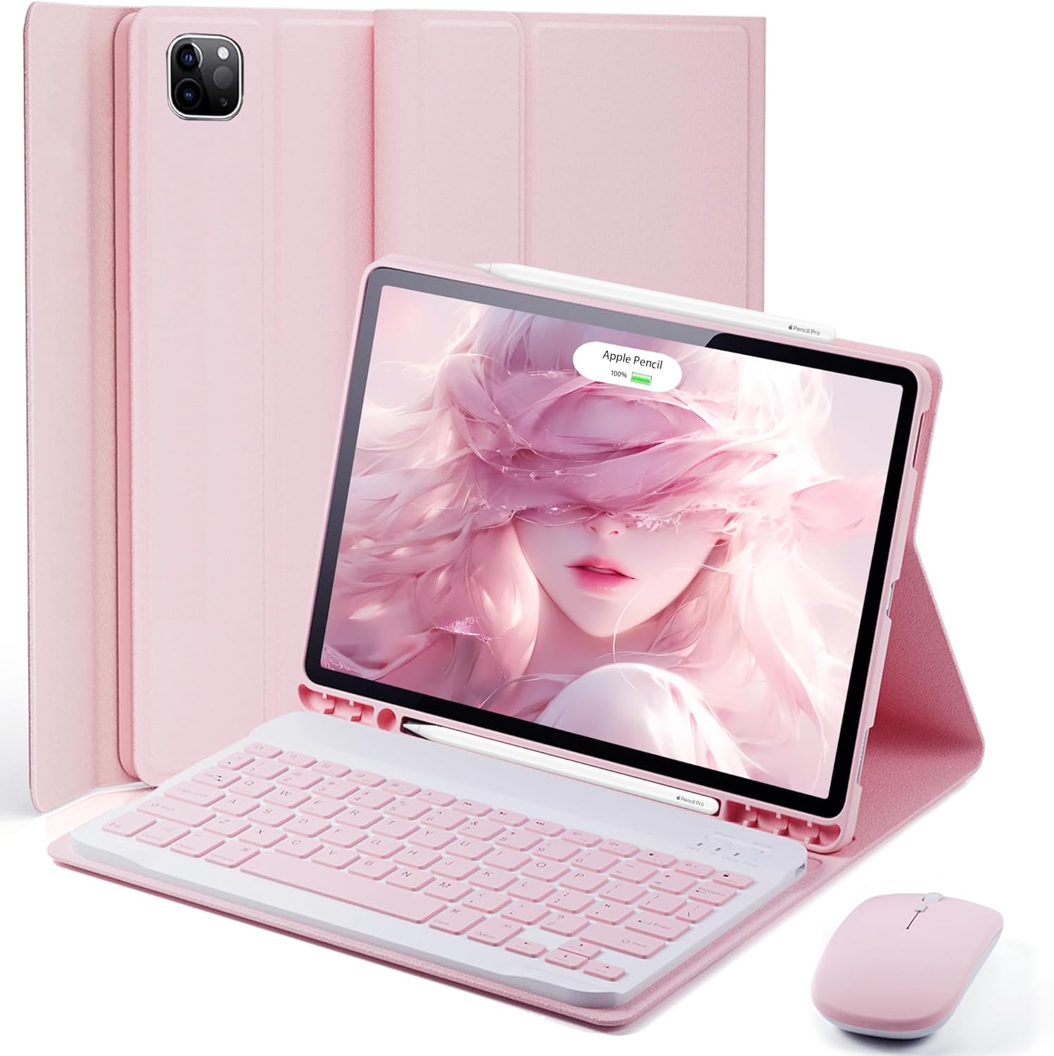 Keyboard Case for iPad Pro 13 Inch with Detachable Mouse and More