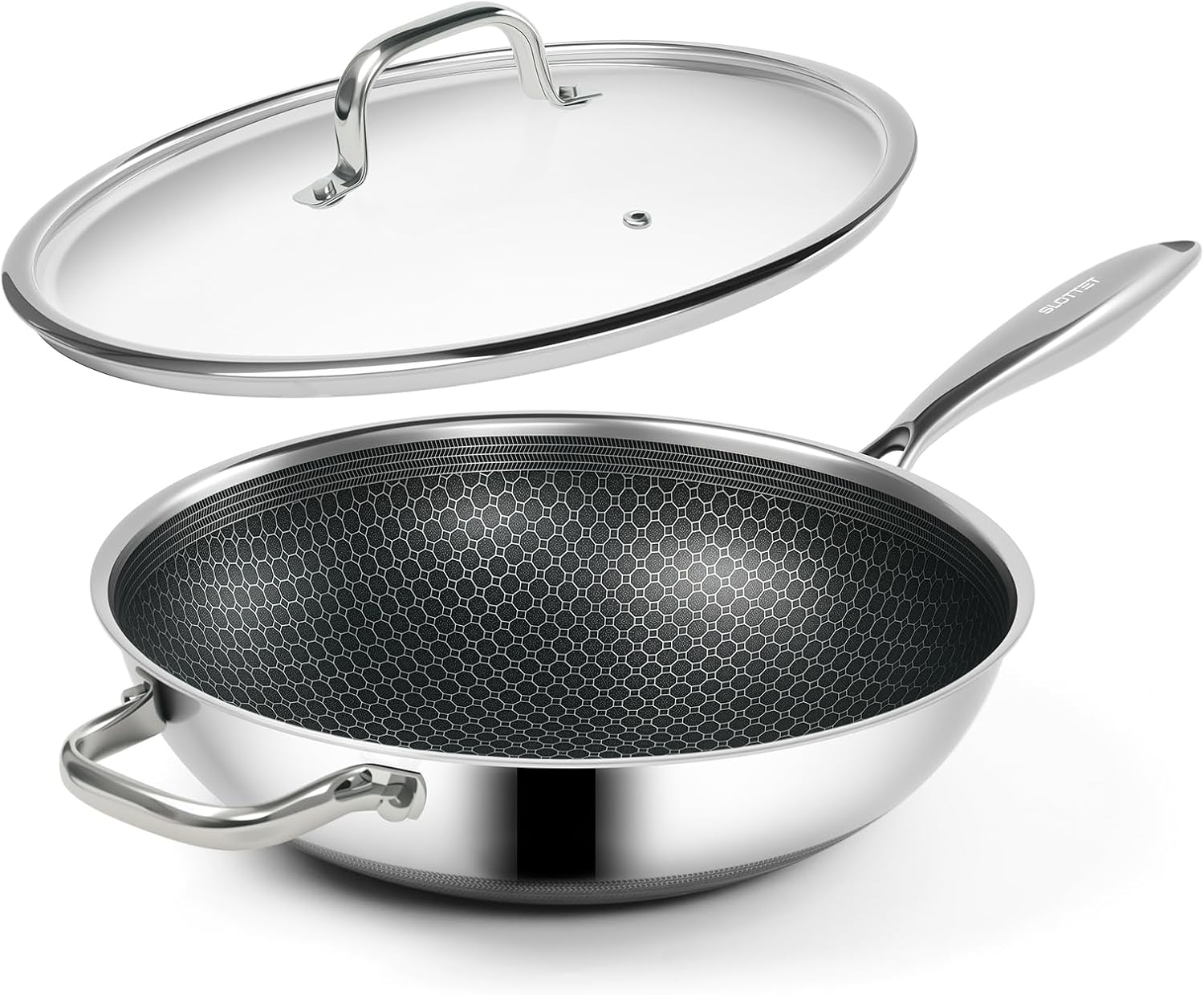Hybrid 12-Inch Nonstick Wok with Lid for All Cooktops