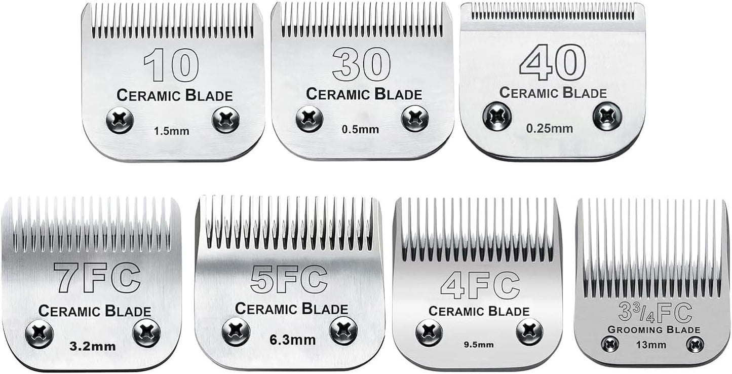 7Pack Dog Grooming Replacement Blades for Andis and Oster Clippers