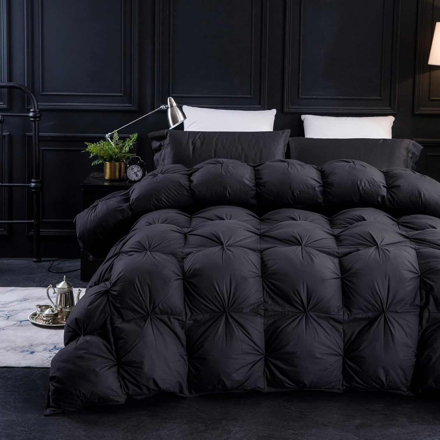 Three Geese Pinch Pleat Waterfowl Feathers Comforter Cal King