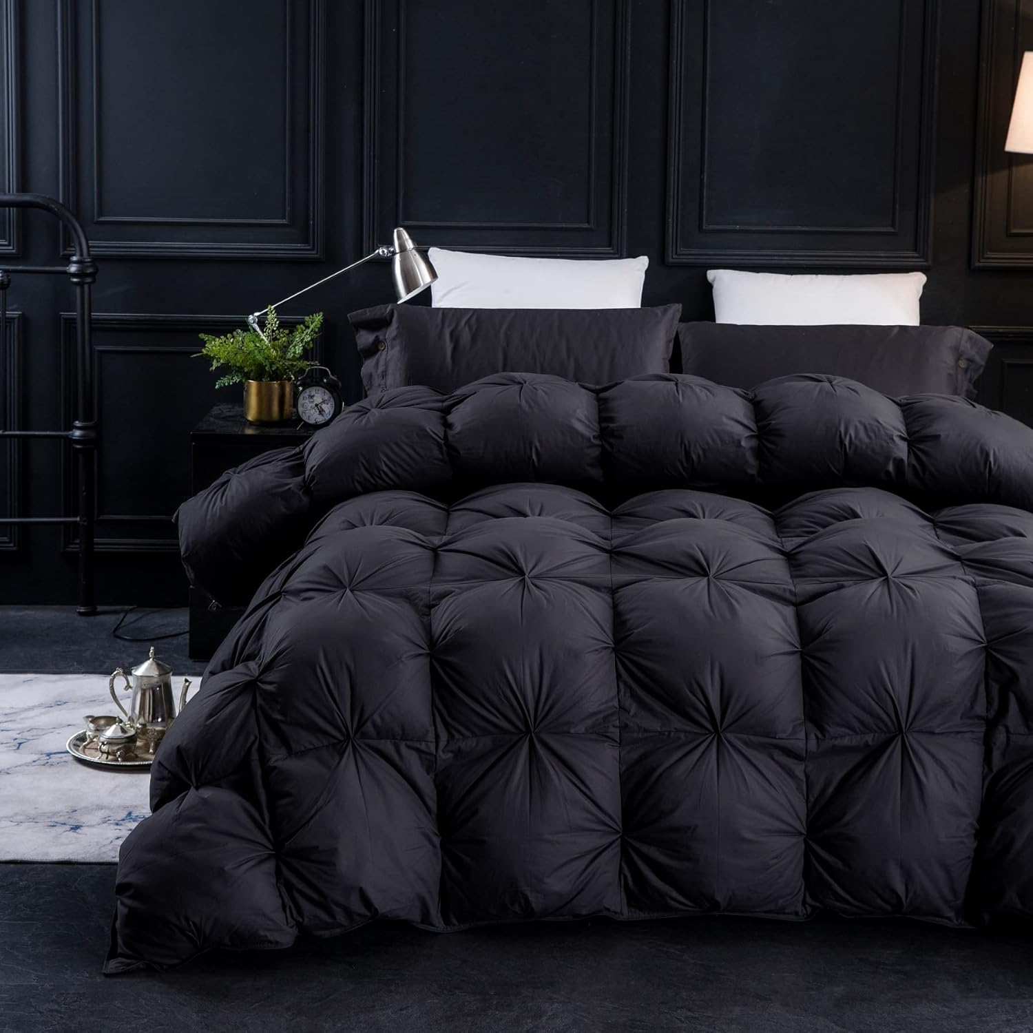 Three Geese Pinch Pleat Waterfowl Feathers Comforter Cal King
