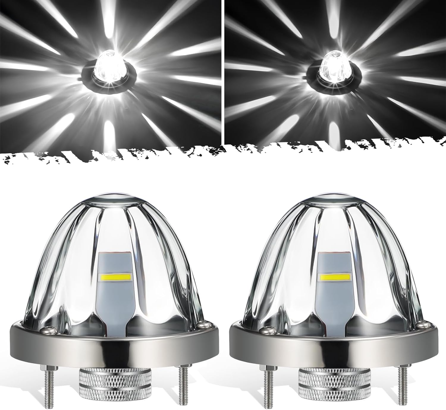 Bright Glass Watermelon Lights for Kenworth and Freightliner Trucks