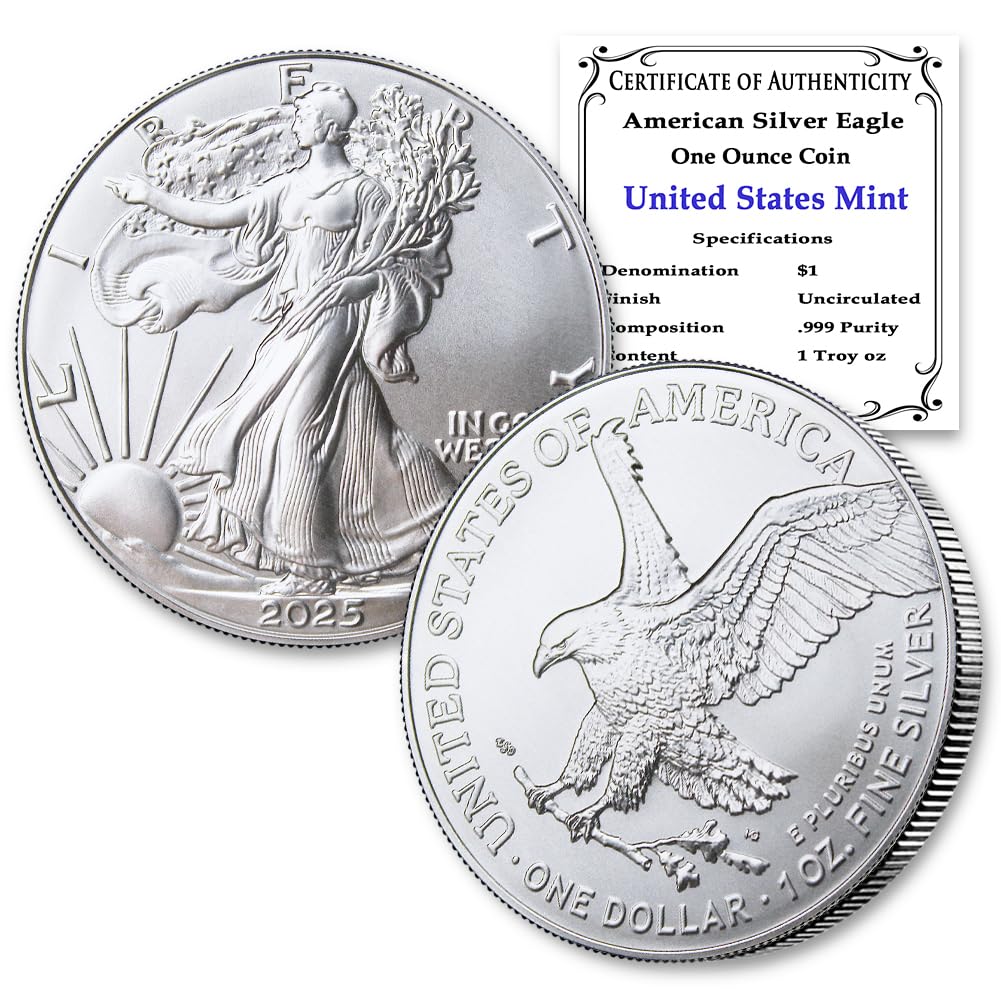2025 1 oz American Silver Eagle Coin Brilliant Uncirculated Quality