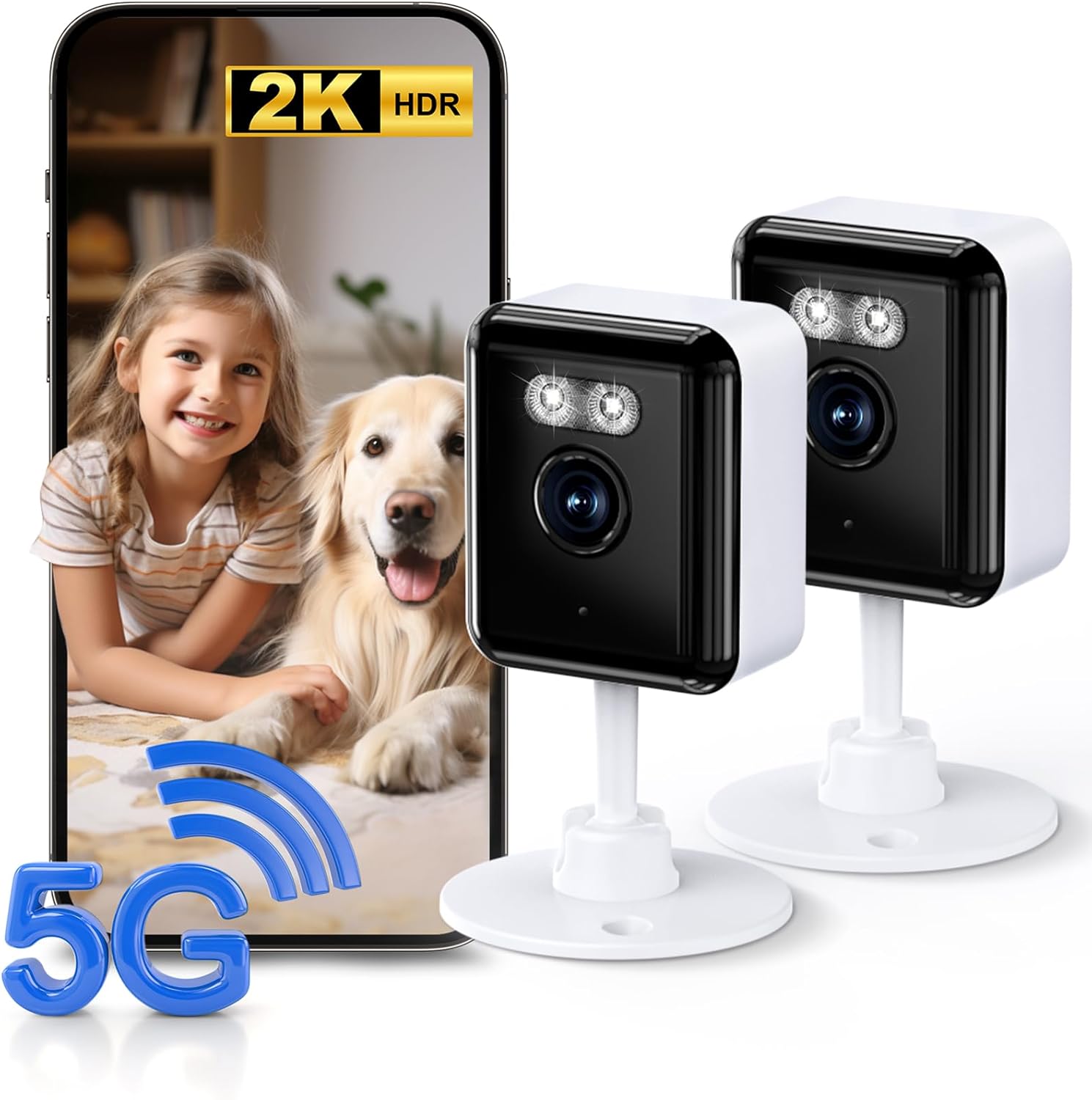 2K Cameras for Home Security with AI Recognition and Night Vision