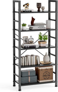 DUMOS 5 Tiers Bookshelf - Space-Saving Tall Display Shelf