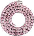 5MM Colorful Baguette Tennis Necklace Choker - Vibrant 5mm CZ