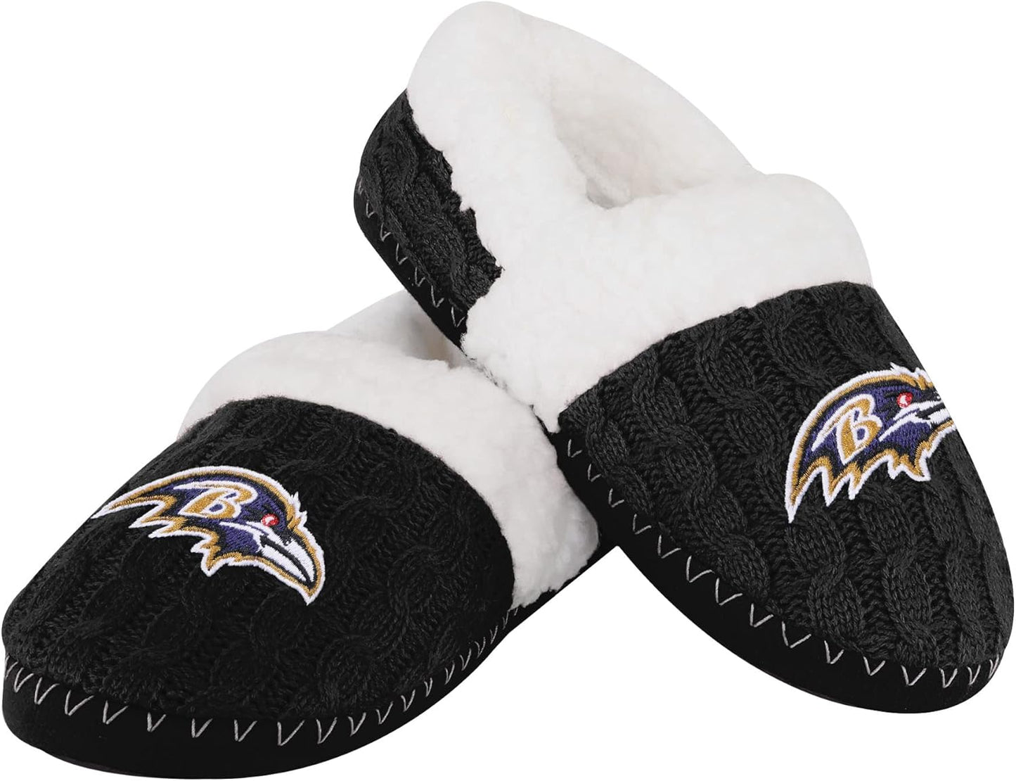 FOCO Women's NFL Team Color Moccasin Slippers for Comfort