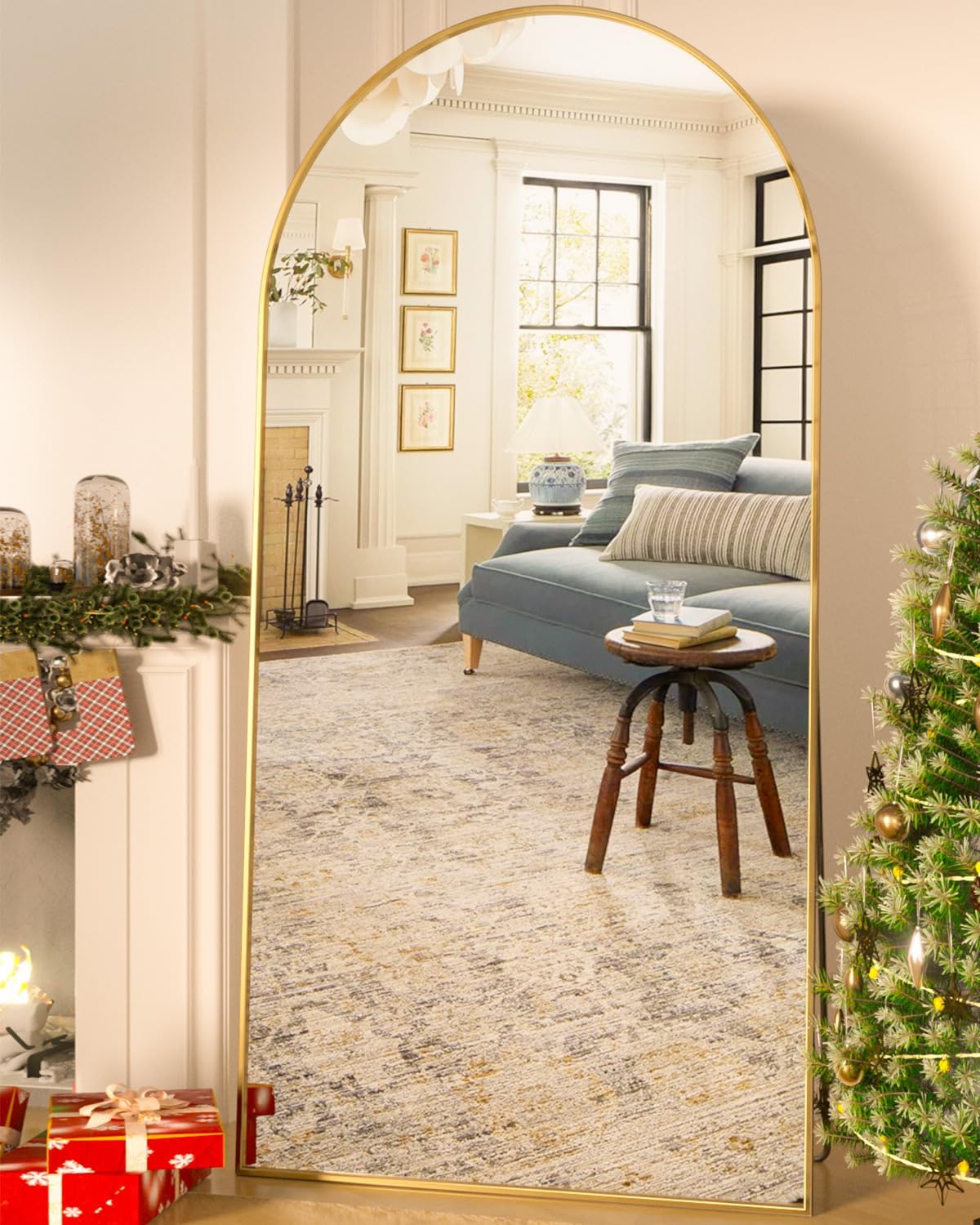 Suidia Full Length Mirror 76in x 34in Stylish Arched Design