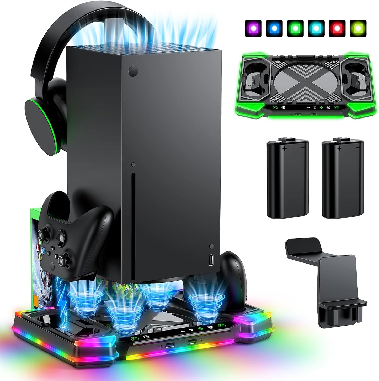 MENEEA Upgraded Charger-Stand Cooling-Fan for Xbox Series X