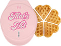 Paris Hilton Heart Waffle Maker - Nonstick Plates, Easy Clean, 5 Mini Heart Waffles, Pink