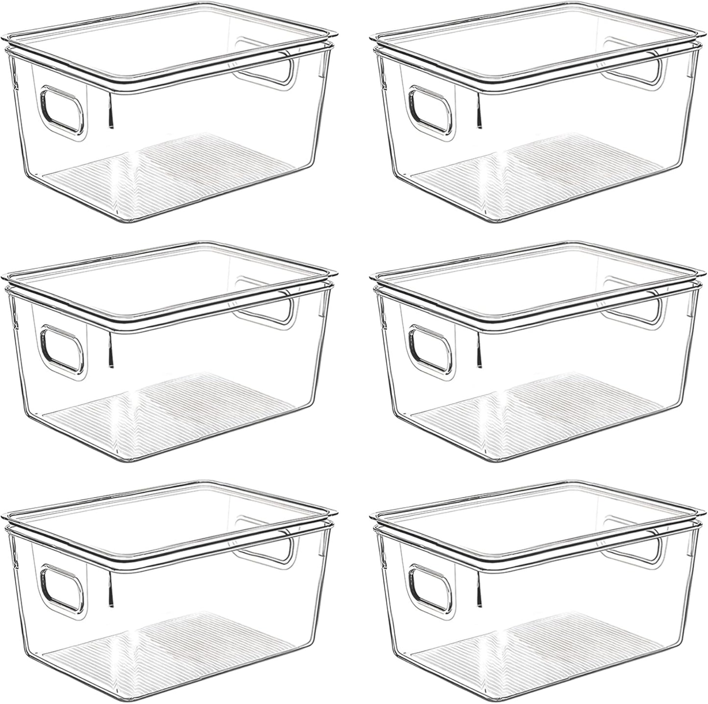 Clear Plastic Storage Bins with Lids for Kitchen Organization