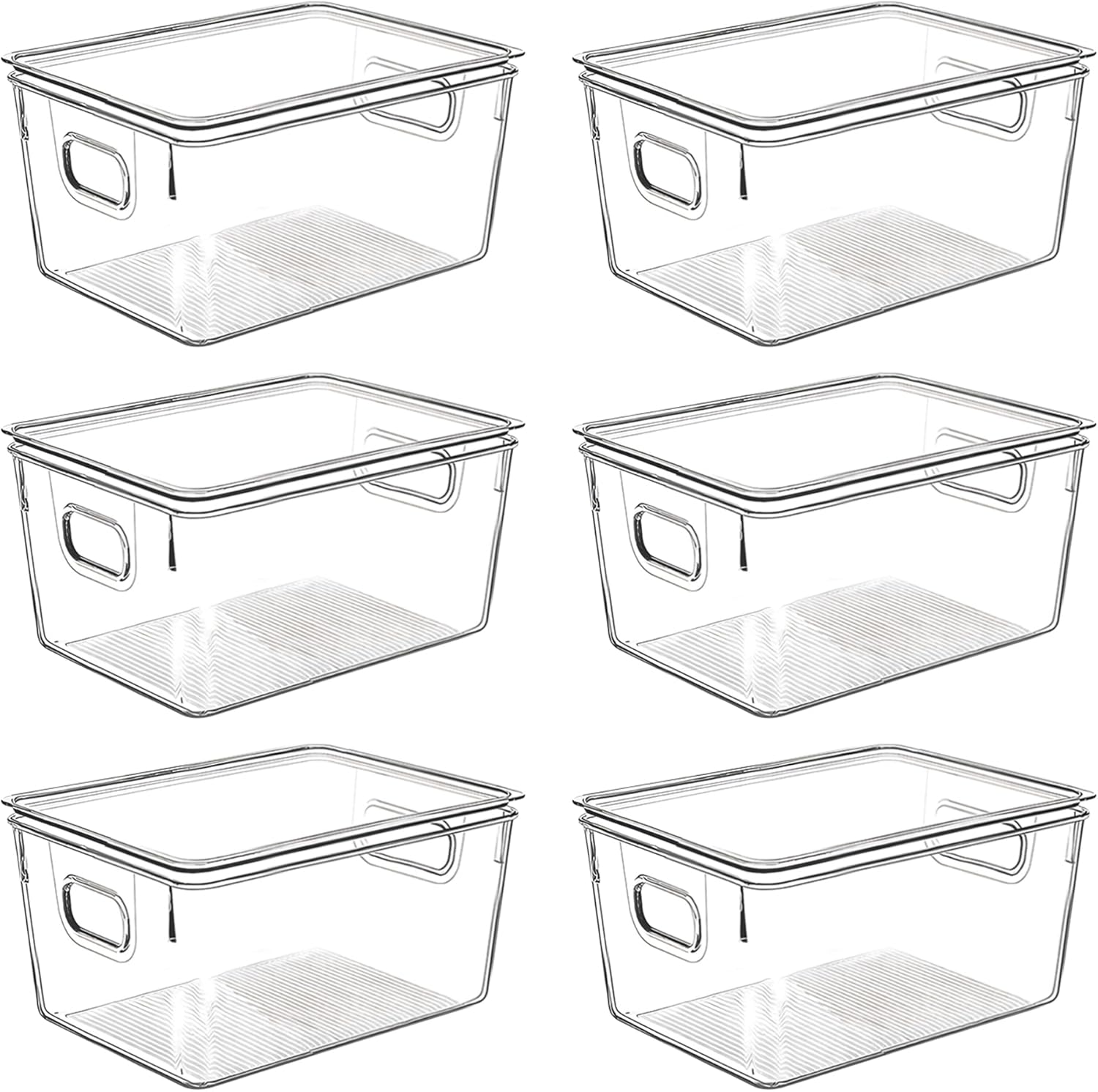 Clear Plastic Storage Bins with Lids for Kitchen Organization