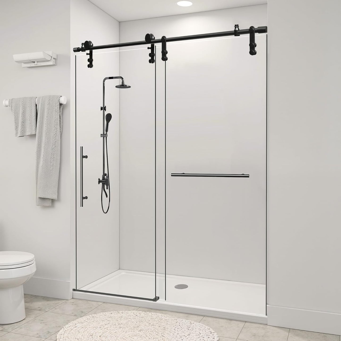Frameless Shower Door 56-60 in W x 76 in H for Modern Bathrooms