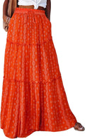 Elegant Boho Floral Maxi Skirt for Women - Trendy Summer Style