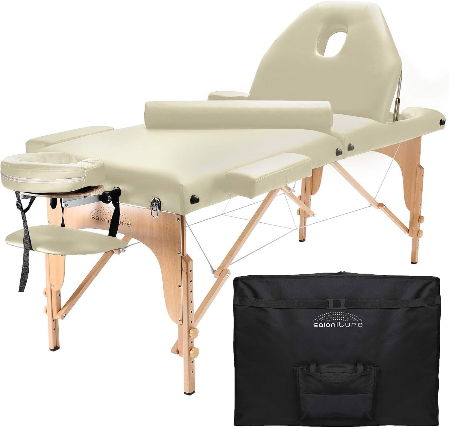 Saloniture Portable Massage Table with Backrest for Comfort