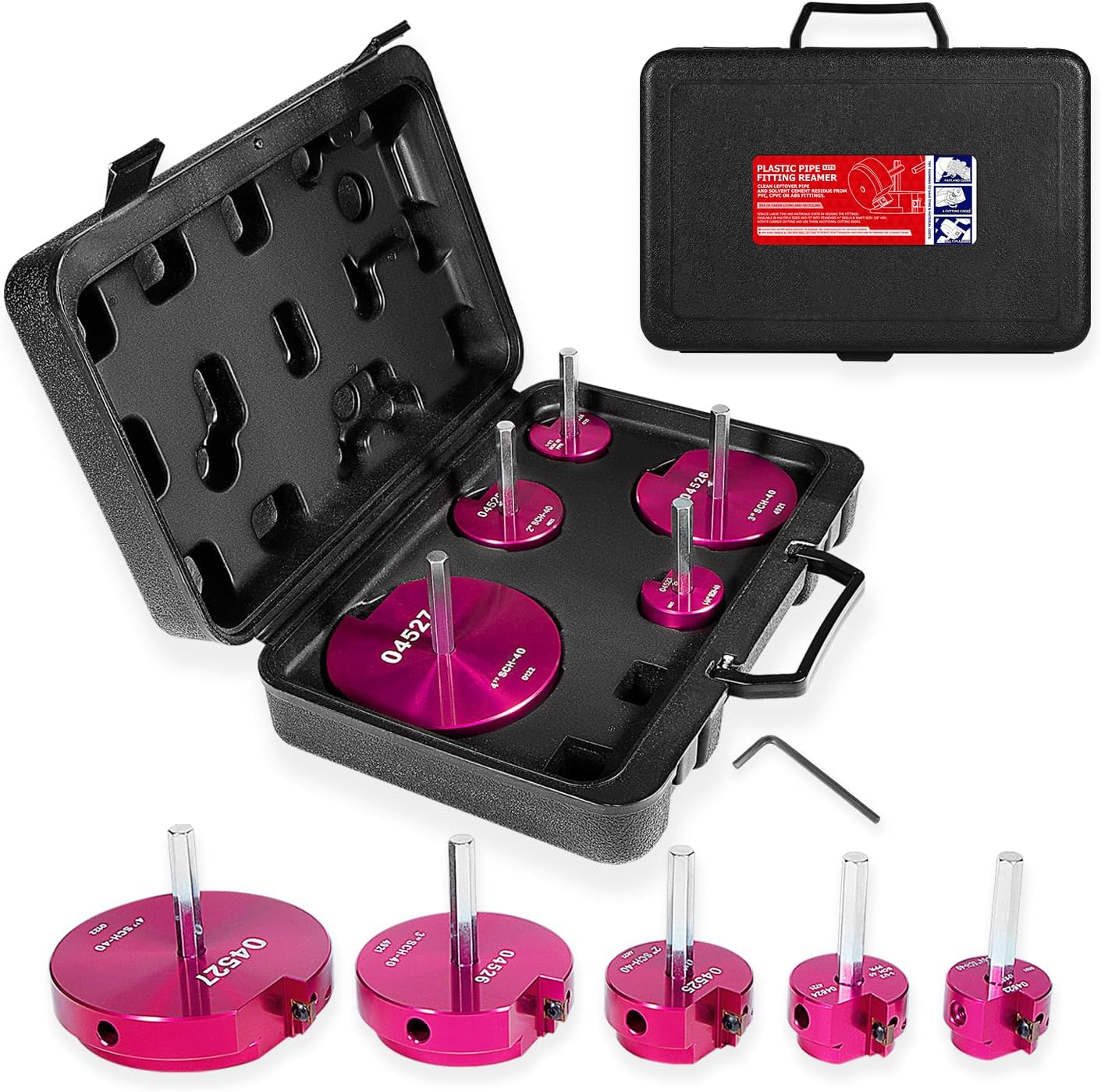5-Piece Plastic Pipe Reamer Tool Kit for Efficient Plumbing Tasks