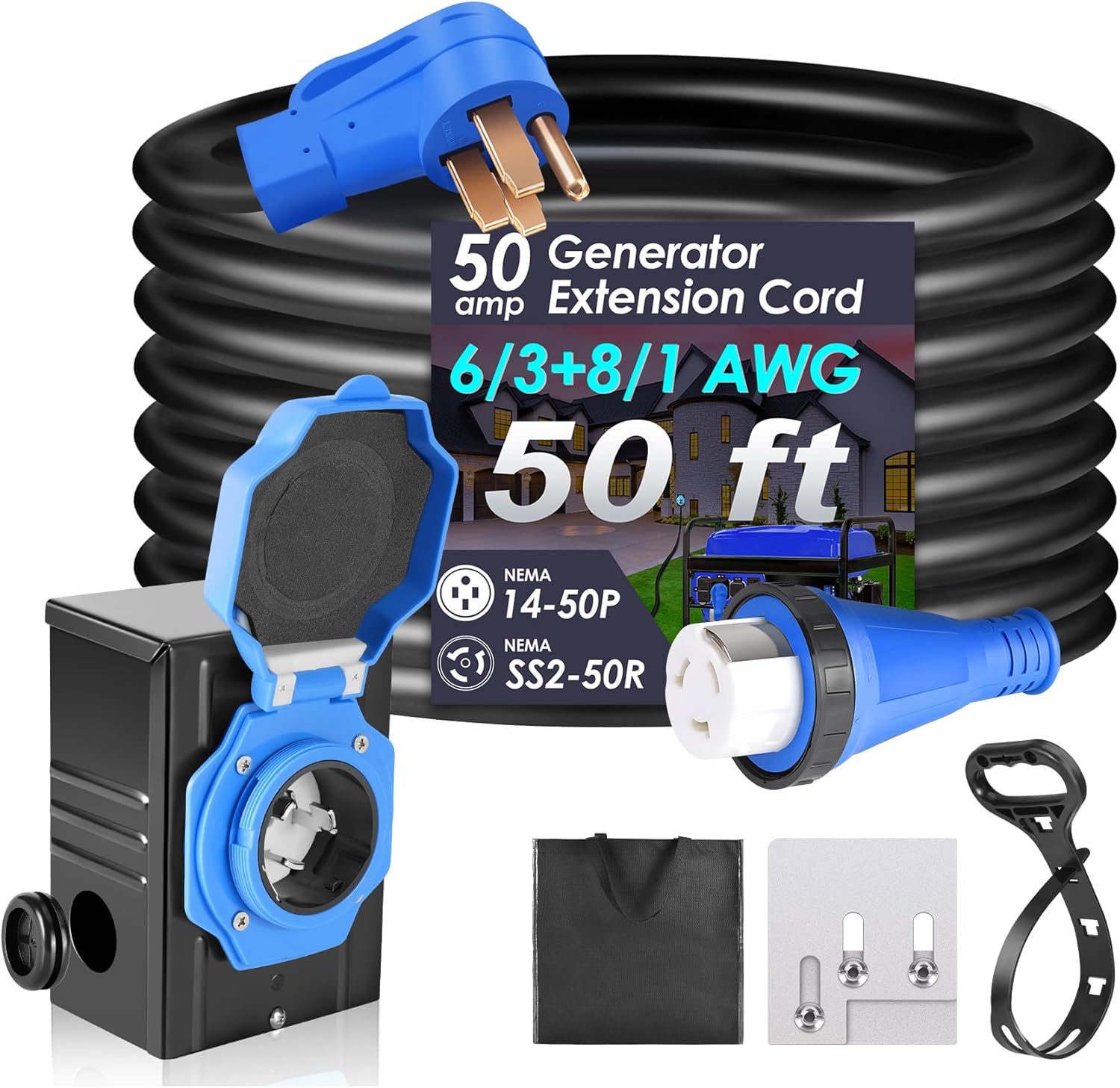 Seeutek 50 Amp Generator Cord for Safe Home Power Supply