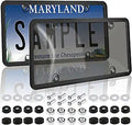 Car Tinted License Plate Cover 2 Pack - Smoked Unbreakable Shield