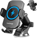 Wireless Car Charger 15W Auto Clamping Phone Mount - Fast Qi Charging