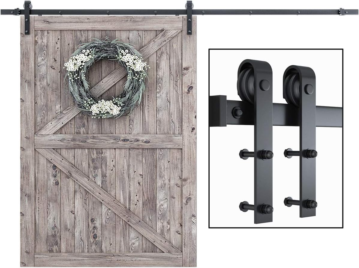 SMARTSTANDARD 10FT Sliding Barn Door Hardware Kit for 60in Doors