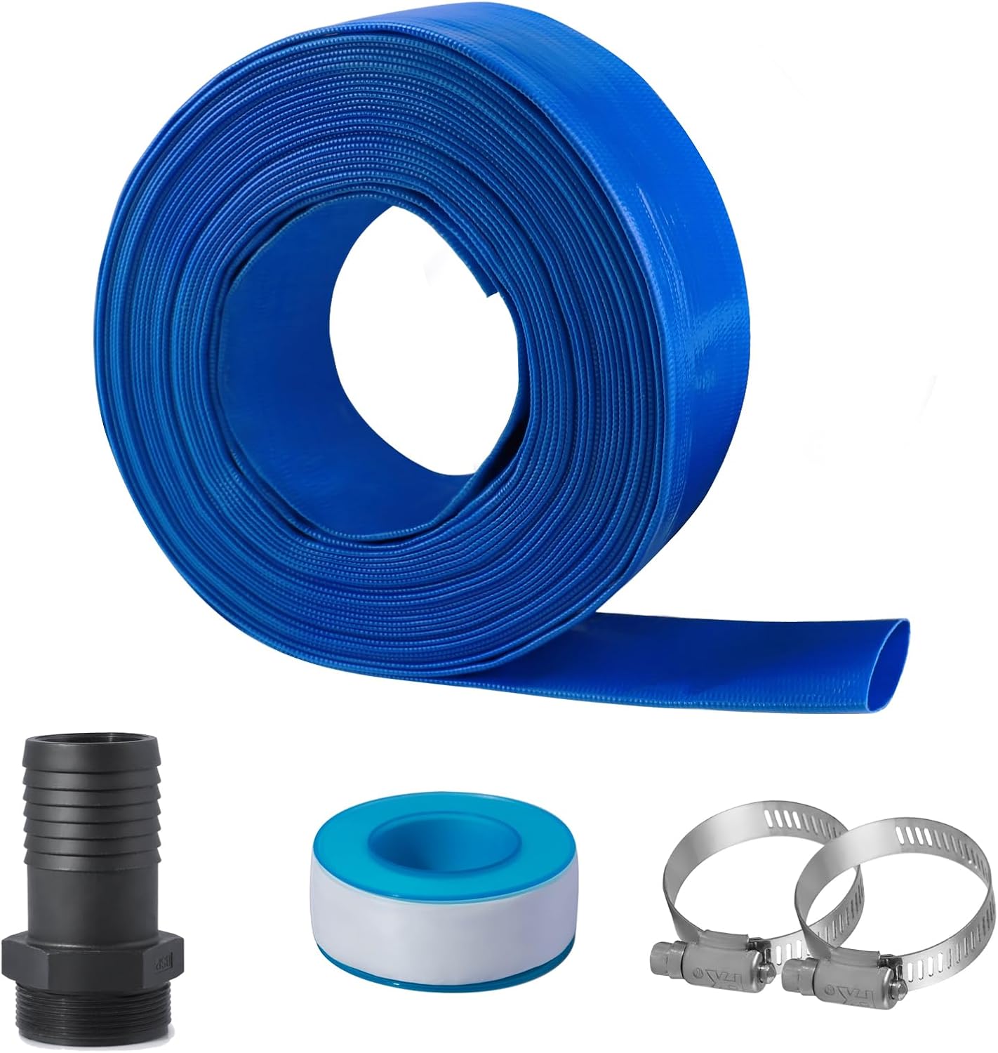 Durable 1 1/2 in x 100 ft Pool Backwash Hose Kit for Pools