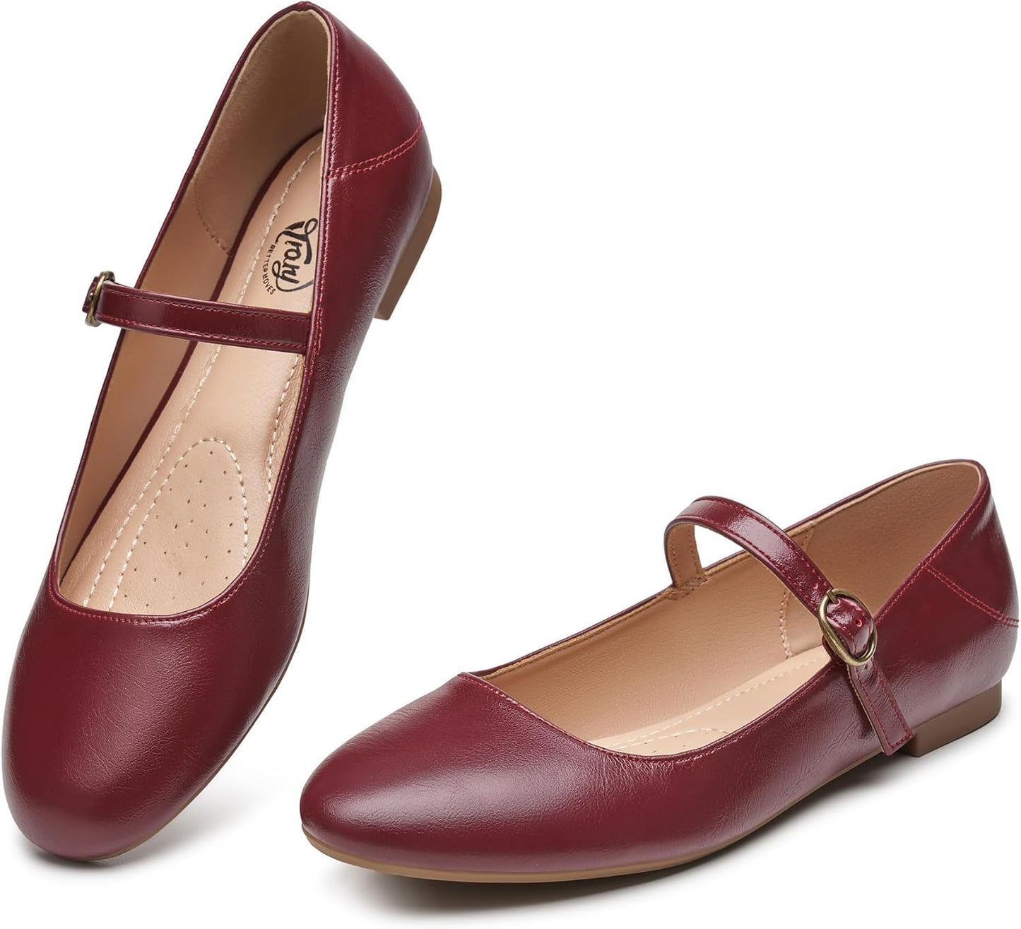Trary Mary Jane Ballet Flats for Women - Comfortable Dressy Shoes