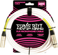 Ernie Ball 20ft XLR Microphone Cable, White - Durable Clear Signal