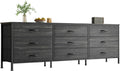 63 in Dresser for Bedroom with 9 Drawers - Wide TV Stand and Storage