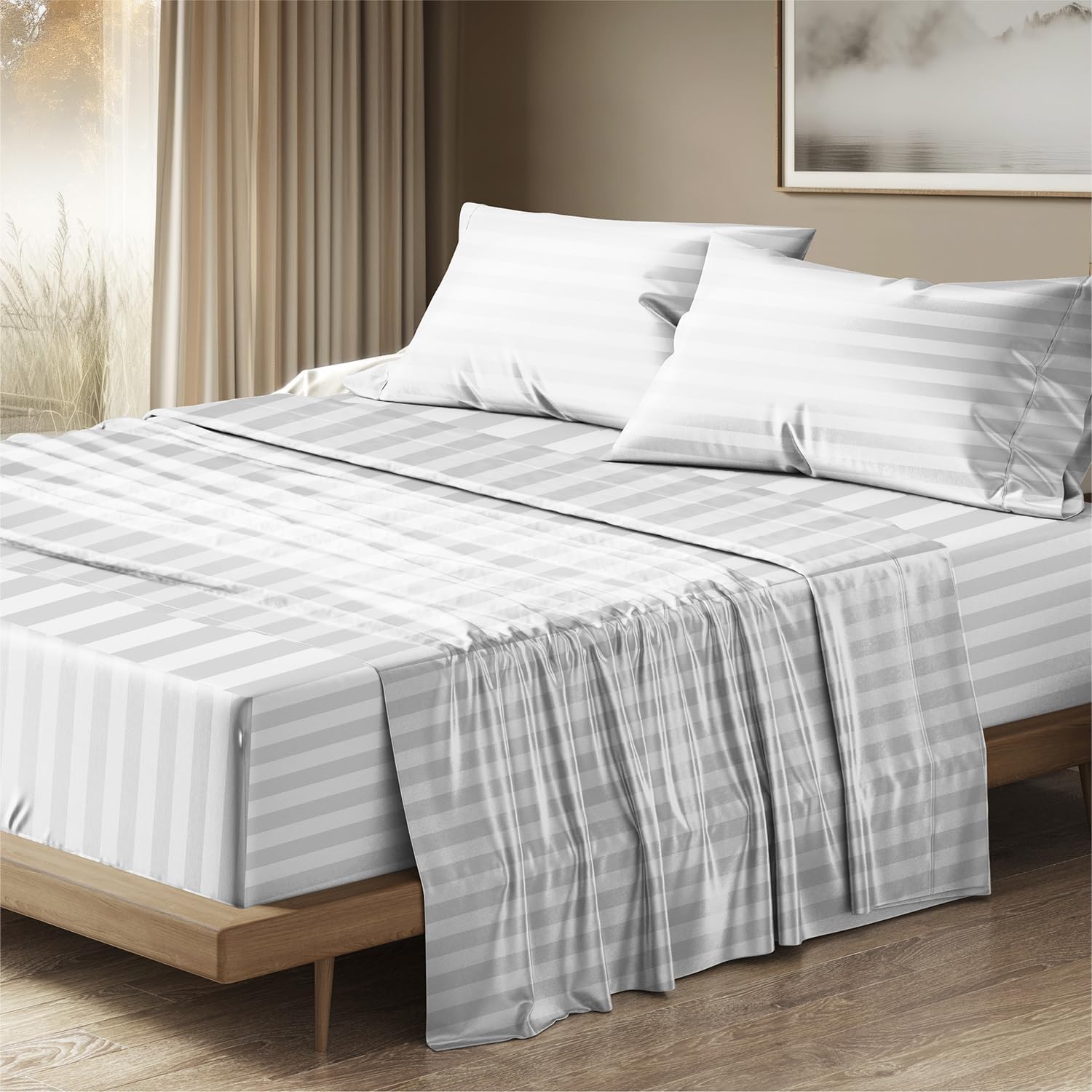 1500 Thread Count Egyptian Cotton Sheets King Size Luxury Set