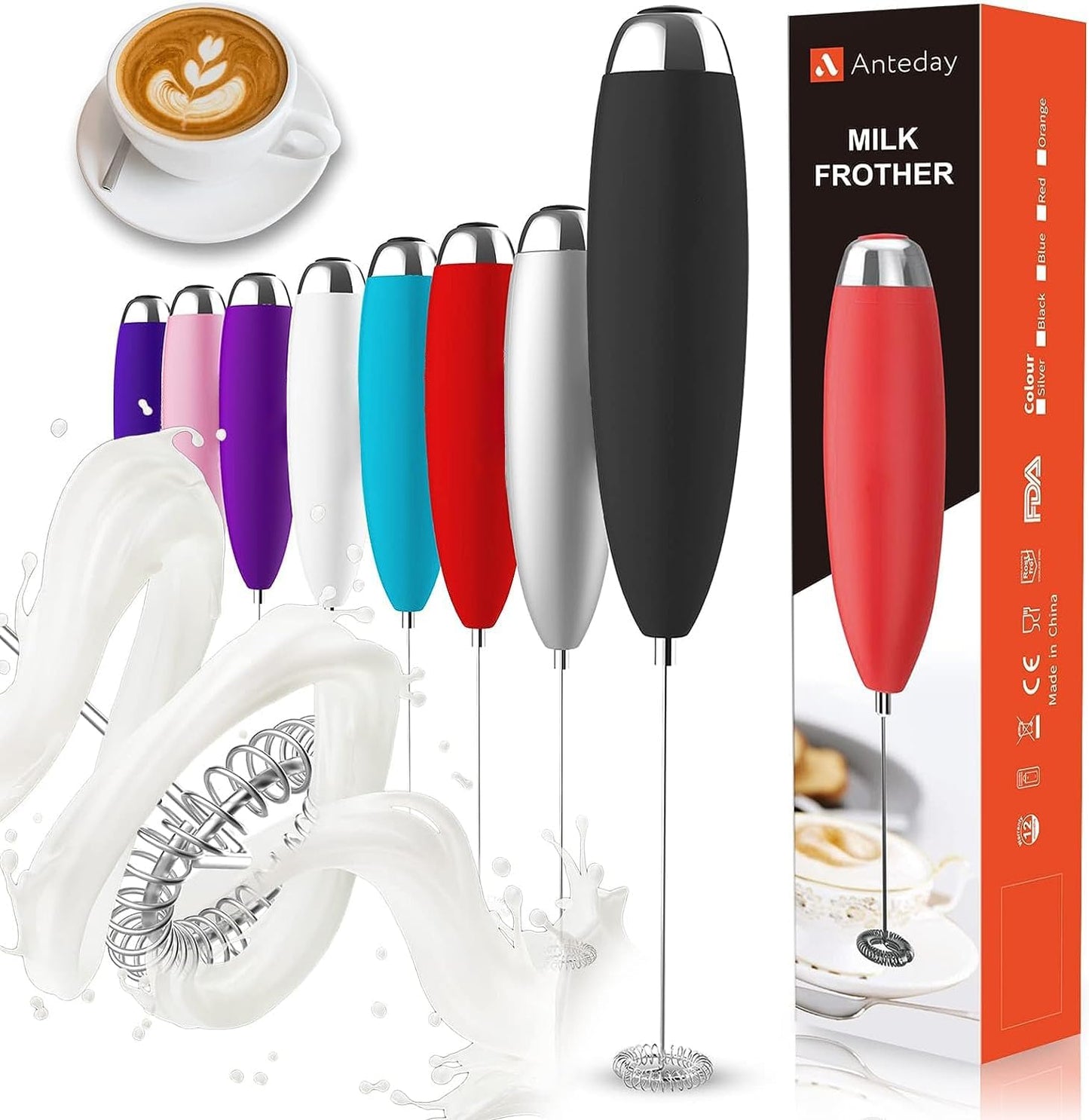 Anteday Handheld Milk Frother - Effortless Frothing!