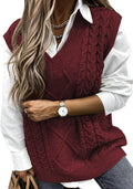 EVALESS Oversized Sweater Vest for Women V Neck Sleeveless - Cozy top